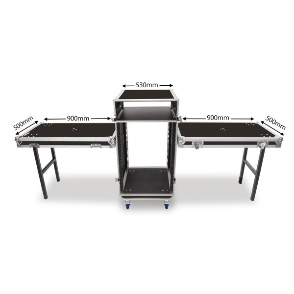 Trojan Pro 16U Heavy-Duty Pop-Up Mixer Rack Flight Case