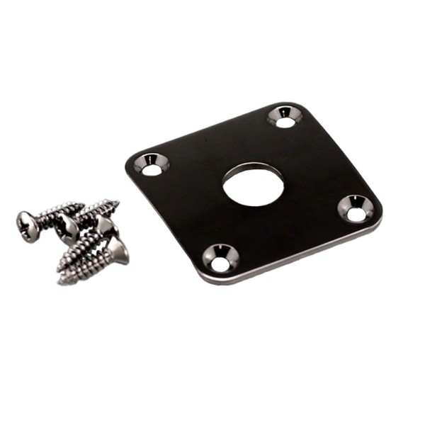 Gotoh JCB-4 Square Guitar Jack Plate, Black Chrome