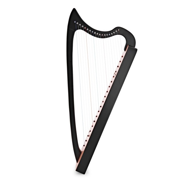 19 String Gothic Harp by Gear4music, Black