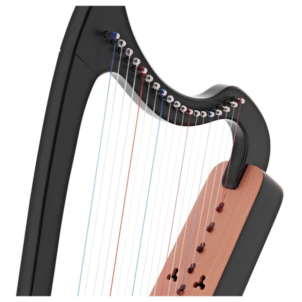 19 String Gothic Harp by Gear4music, Black