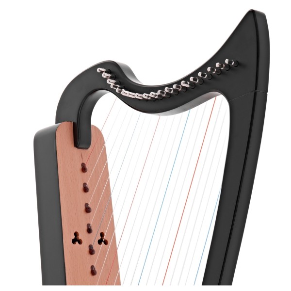19 String Gothic Harp by Gear4music, Black