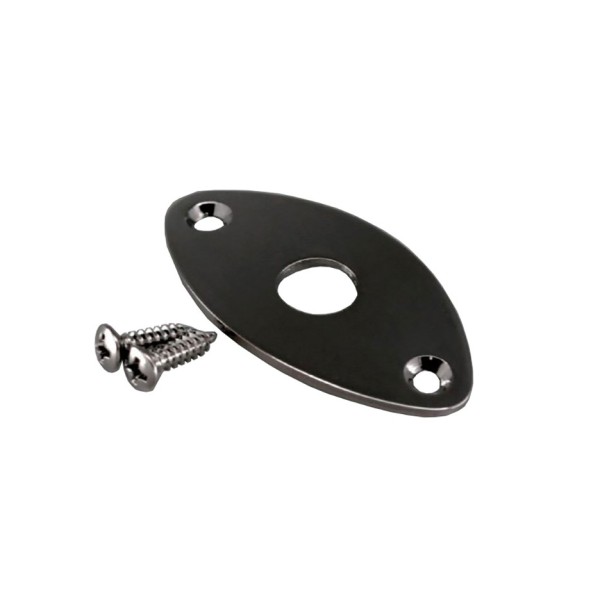 Gotoh JCB-2 Oval Guitar Jack Plate, Cosmo Black