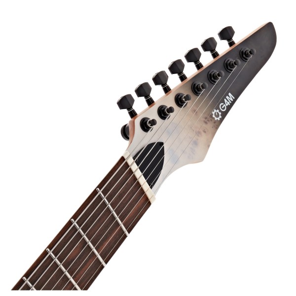 G4M 529 Fanned Fret 7-String Electric Guitar, White Fade