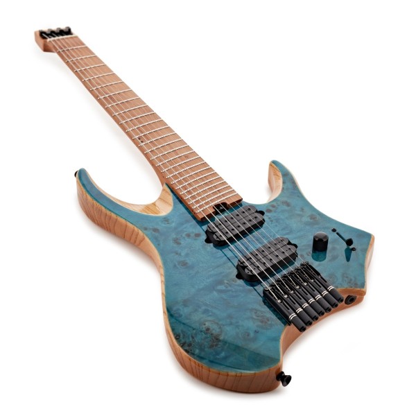 G4M 529 7-String Headless Electric Guitar, Trans Blue