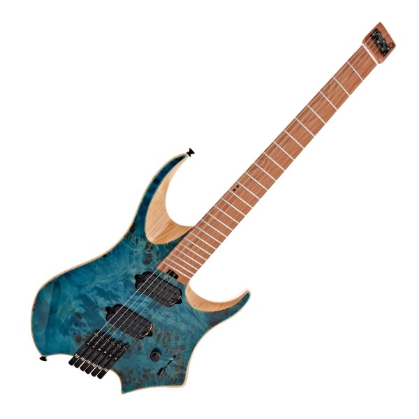 G4M 529 Headless Electric Guitar, Trans Blue