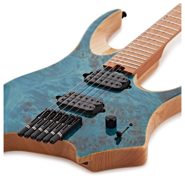 G4M 529 Headless Electric Guitar, Trans Blue