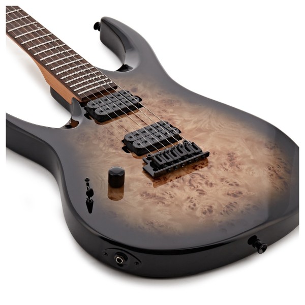 G4M 529 Left Handed Electric Guitar, Black Burl Burst