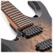 G4M 529 Left Handed Electric Guitar, Black Burl Burst