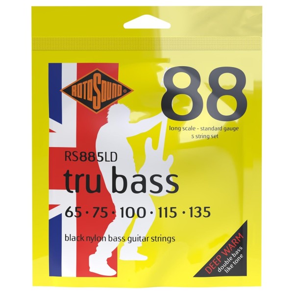 Rotosound RS885LD Tru Bass 88 Nylon Tapewound 5-String Bass Strings, 65-135