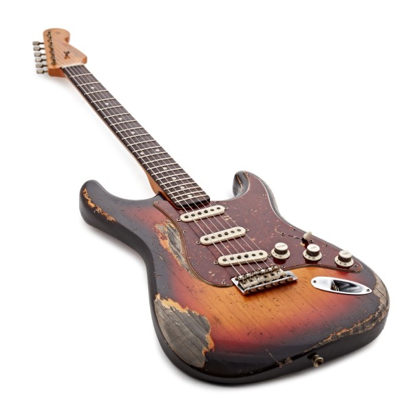 Fender Custom Shop Master Built by Greg Fessler 60s Strat Relic, Chocolate 3TSB - angled shot
