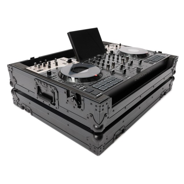 Denon DJ Prime 4 G2 and Magma Hardcase Bundle, Black - Angled Open