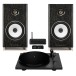 Triangle Capella Speakers and Lunar 1 Turntable Hi-Fi Bundle, Black Star