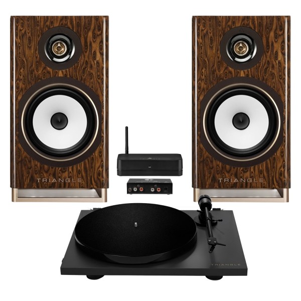 Triangle Capella Speakers and Lunar 1 Turntable Hi-Fi Bundle, Nebula Brown - main 