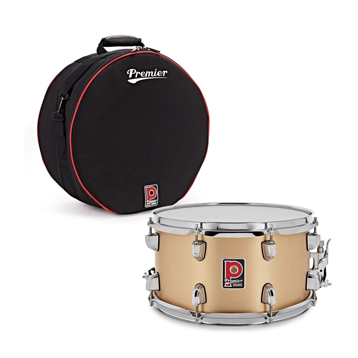Premier Artist 13" x 7" Brass Snare Drum Brushed Brass & Soft Case