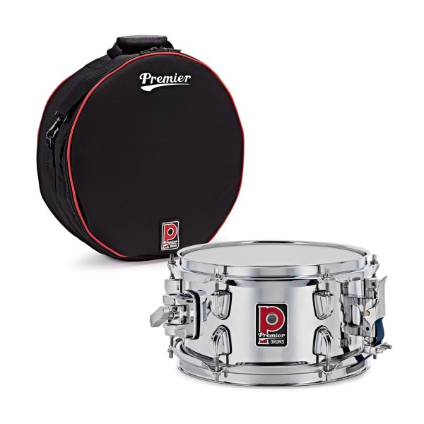 Premier Artist 10" x 5.5" Steel Snare Drum, Chrome & Soft Case