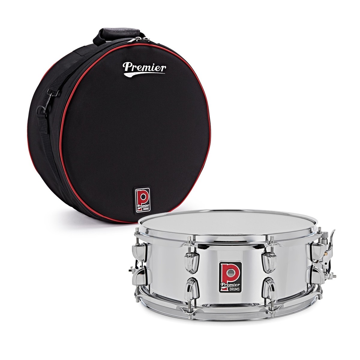 Premier Artist 14" x 5.5" Steel Snare Drum Chrome & Soft Case