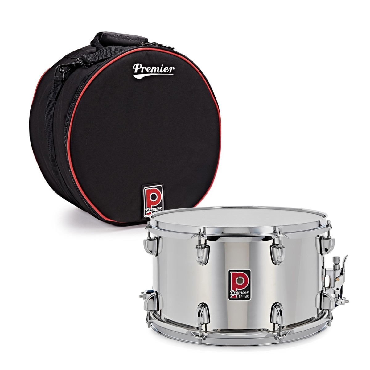 Premier Artist 14" x 8" Stainless Steel Snare Drum & Soft Case