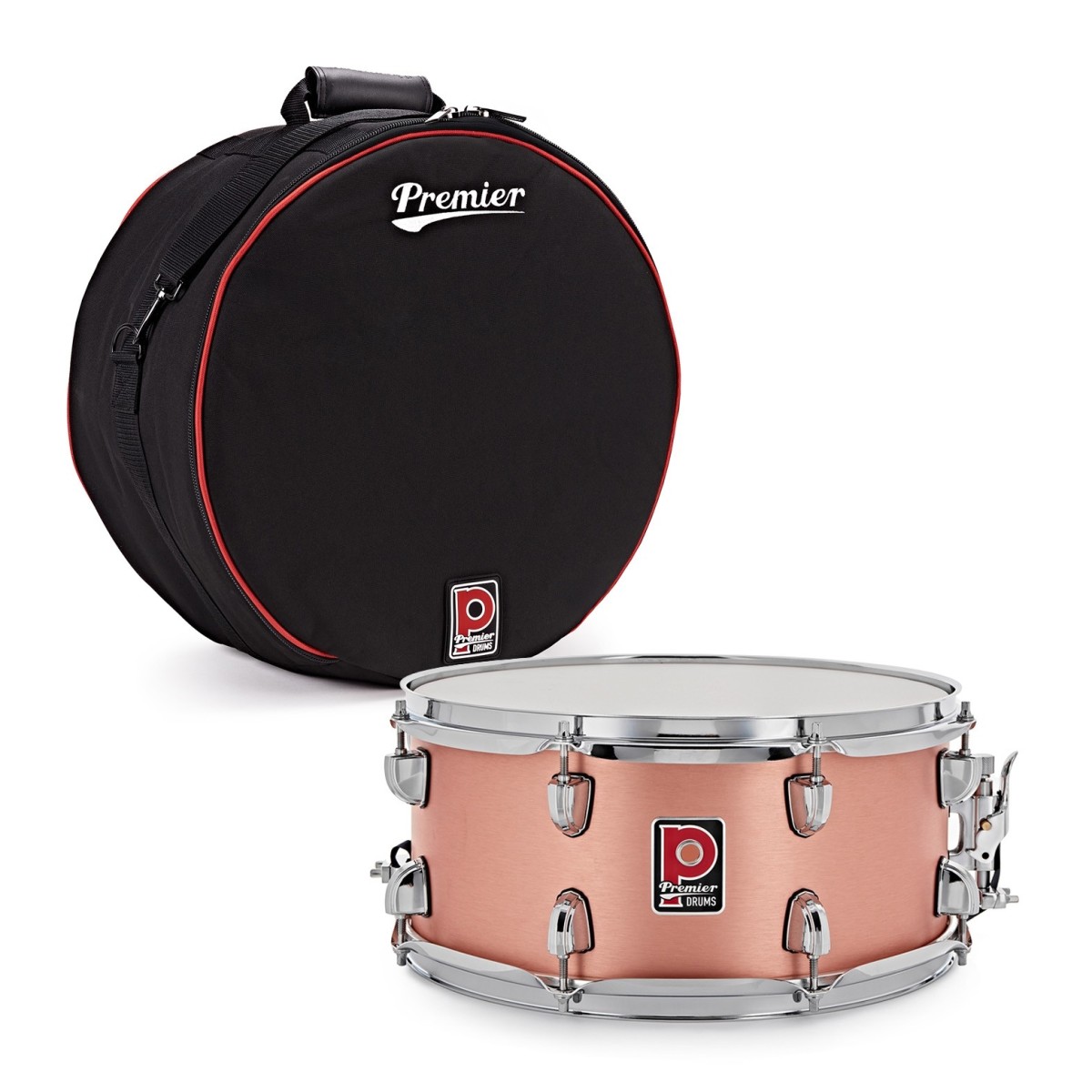 Premier Artist 14" x 6.5" Copper Snare Drum Brushed Copper & Soft Case