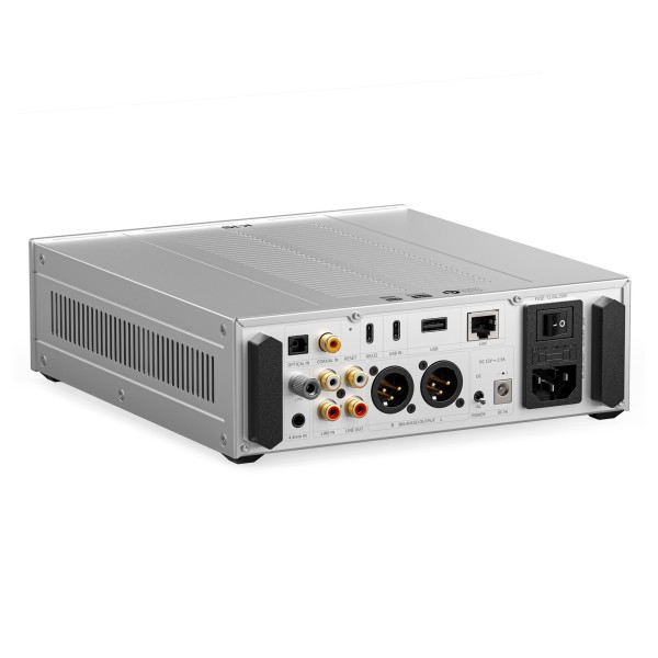 FiiO K17 R2R Desktop DAC and Headphone Amplifier, Silver - Angled Rear