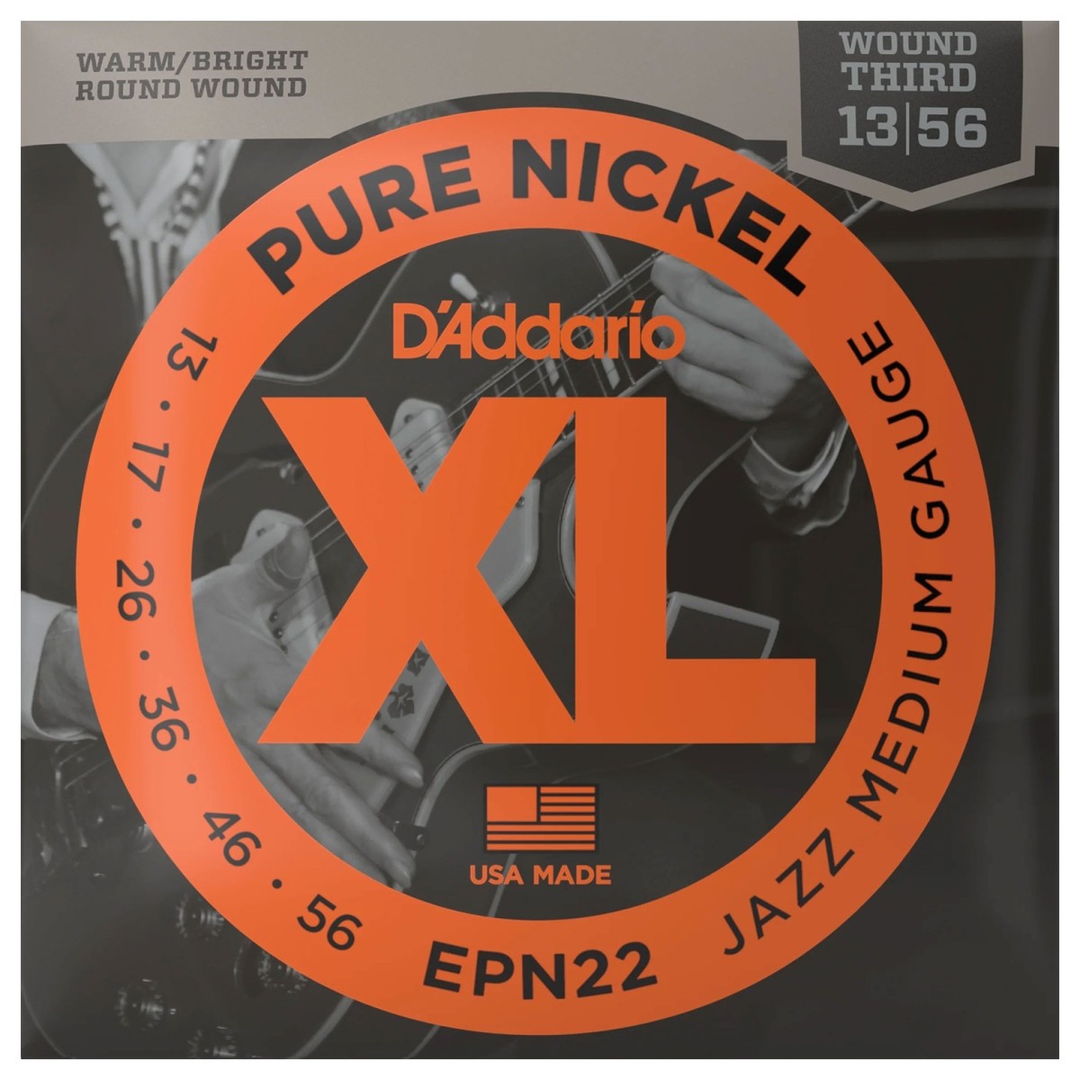 DAddario EPN22 XL Pure Nickel Electric Guitar Strings 13-56
