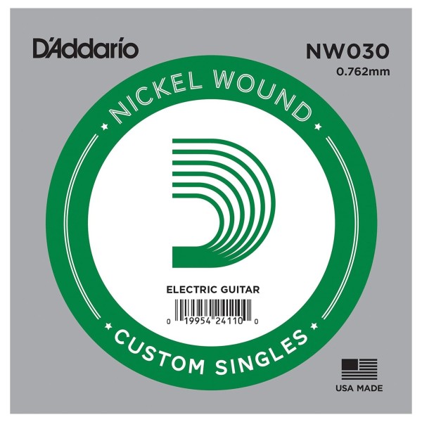 D'Addario NW030 Nickel Wound Electric Guitar Single String, .030