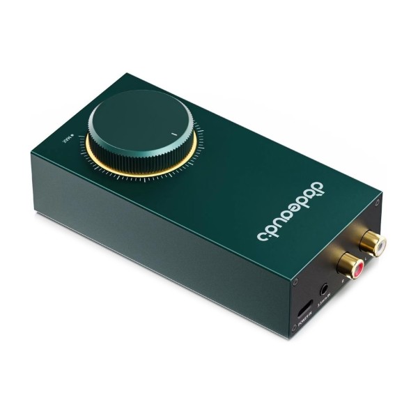 GIGAS 1 Desktop Headphone Amp, Green - Angled 2