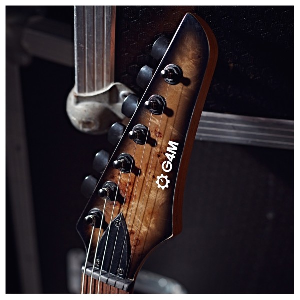 G4M 529 Standard Electric Guitar, Black Burl Burst