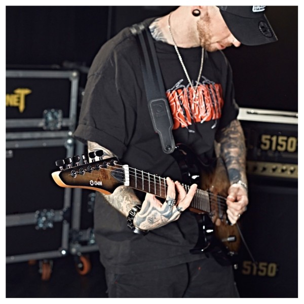 G4M 529 Standard Left Handed Electric Guitar, Black Burl Burst