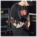 G4M 529 Standard Left Handed Electric Guitar, Black Burl Burst
