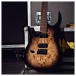 G4M 529 Standard Left Handed Electric Guitar, Black Burl Burst