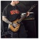 G4M 529 Standard Electric Guitar, 7-String, Black Burl Burst