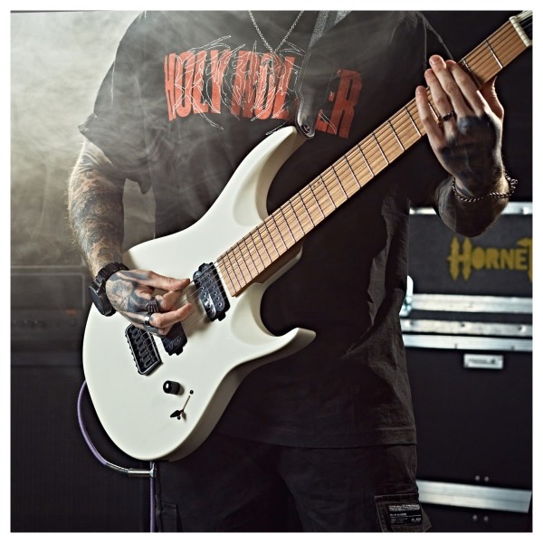 G4M 529 Standard Electric Guitar, 7-String, Ivory