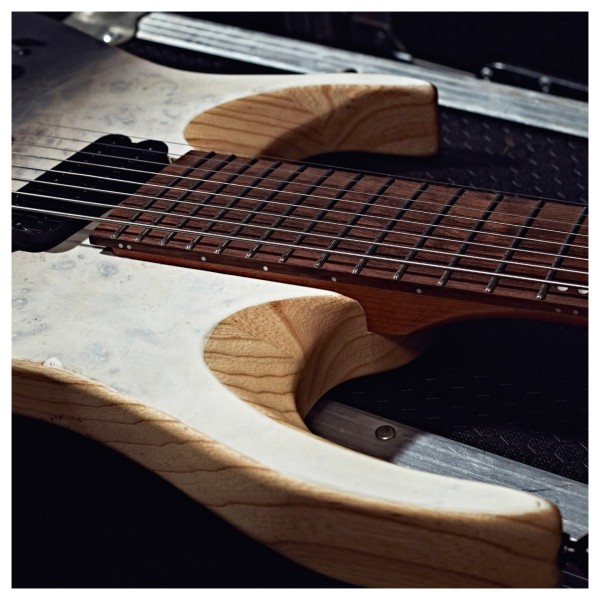 G4M 529 Left Handed Fanned Fret 8-String Electric Guitar, White Fade