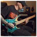 G4M 529 Headless Electric Guitar, Trans Blue