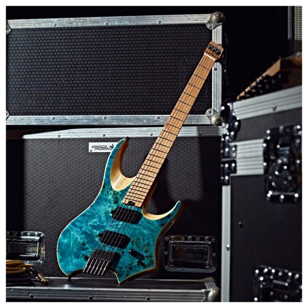 G4M 529 Headless Electric Guitar, Trans Blue