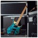 G4M 529 Headless Electric Guitar, Trans Blue