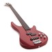 Chicago Fretless Bass Guitar by Gear4music, Trans Red