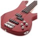 Chicago Fretless Bass Guitar by Gear4music, Trans Red