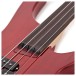 Chicago Fretless Bass Guitar by Gear4music, Trans Red