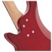 Chicago Fretless Bass Guitar by Gear4music, Trans Red