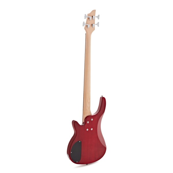 Chicago Fretless Bass Guitar by Gear4music, Trans Red