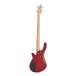 Chicago Fretless Bass Guitar by Gear4music, Trans Red