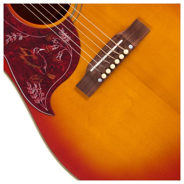 Epiphone Hummingbird Standard Left Handed, Cherry Sunburst - bridge