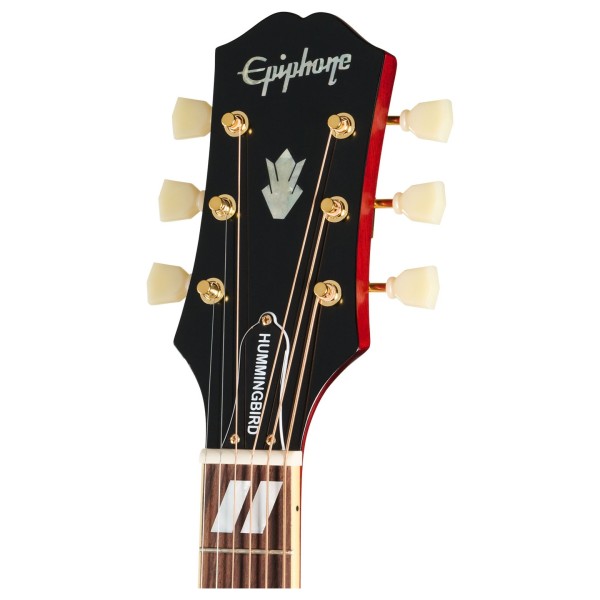 Epiphone Hummingbird Standard Left Handed, Cherry Sunburst - headstock