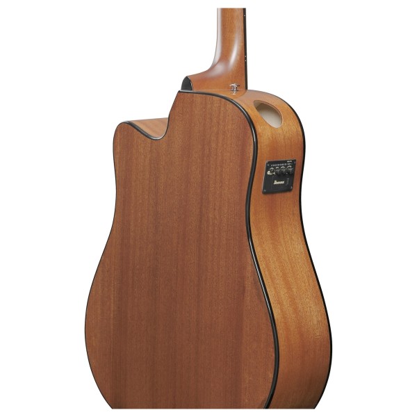 Ibanez AAD51CE Advanced Acoustic, Dark Violin Sunburst - back of body