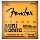 Fender AuriSonic 70-12L Acoustic Guitar Strings, 80/20 Bronze, 12-String, .010-.050 Gauges, (12)
