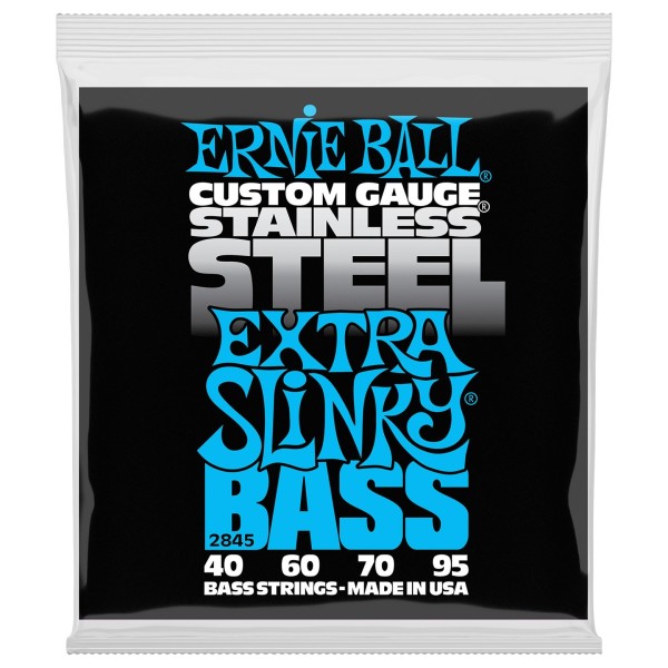 Ernie Ball 2845 Extra Slinky Stainless Steel Bass Strings, 40-95