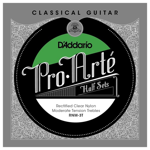 D'Addario Pro-Arté Rectified Nylon Classical Treble Strings, Moderate Tension