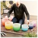 Gear4music Life Seven Piece Crystal Singing Bowl Set & Bags, 432Hz, Colour Frosted