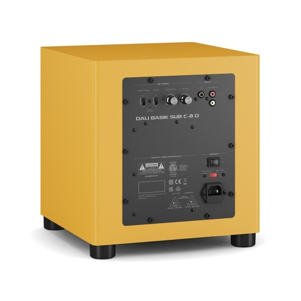 DALI Basik Subwoofer C-8 D, Golden Yellow - rear  angle 